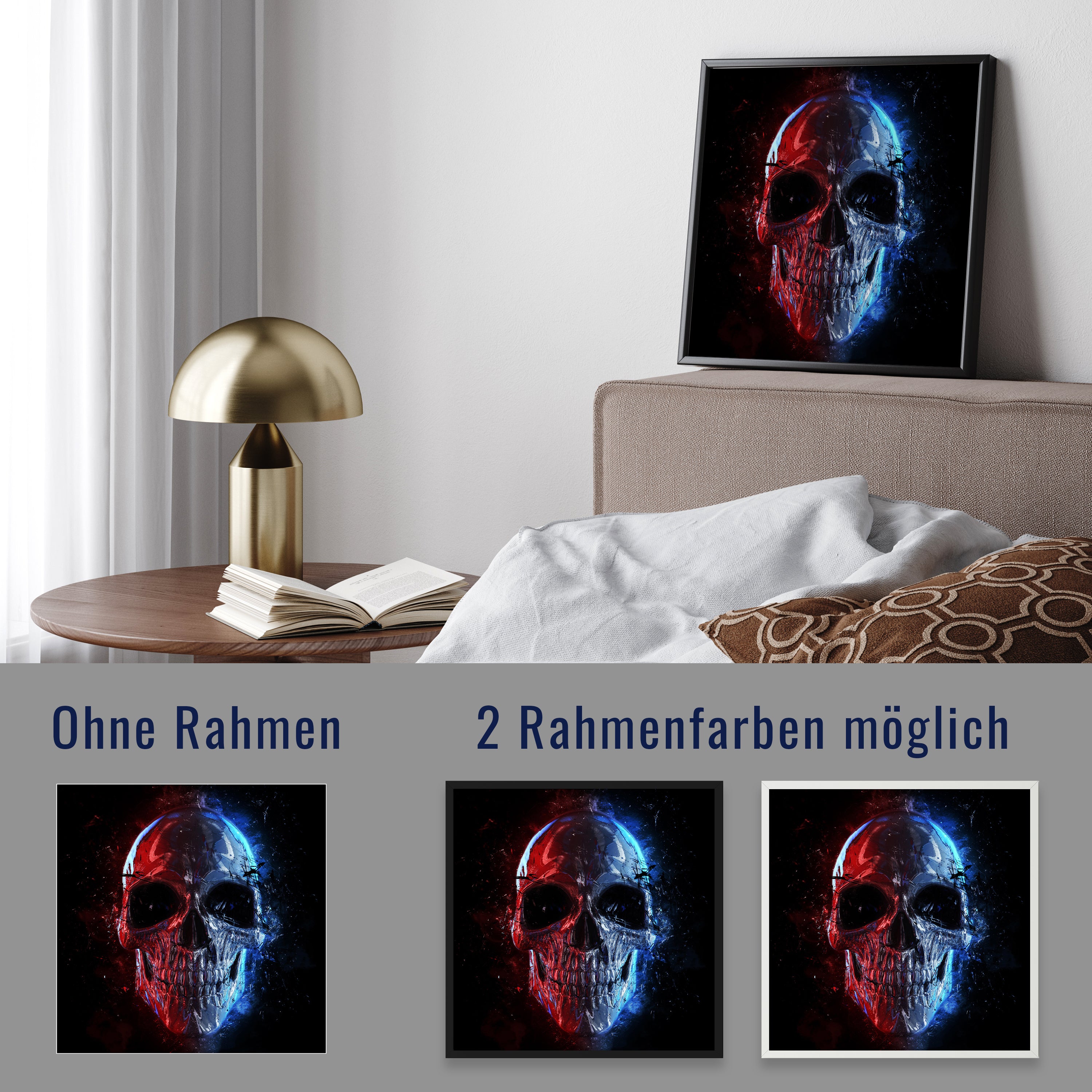 wandmotiv24 Poster, Poster - Totenkopf - M0126 - Bild 4