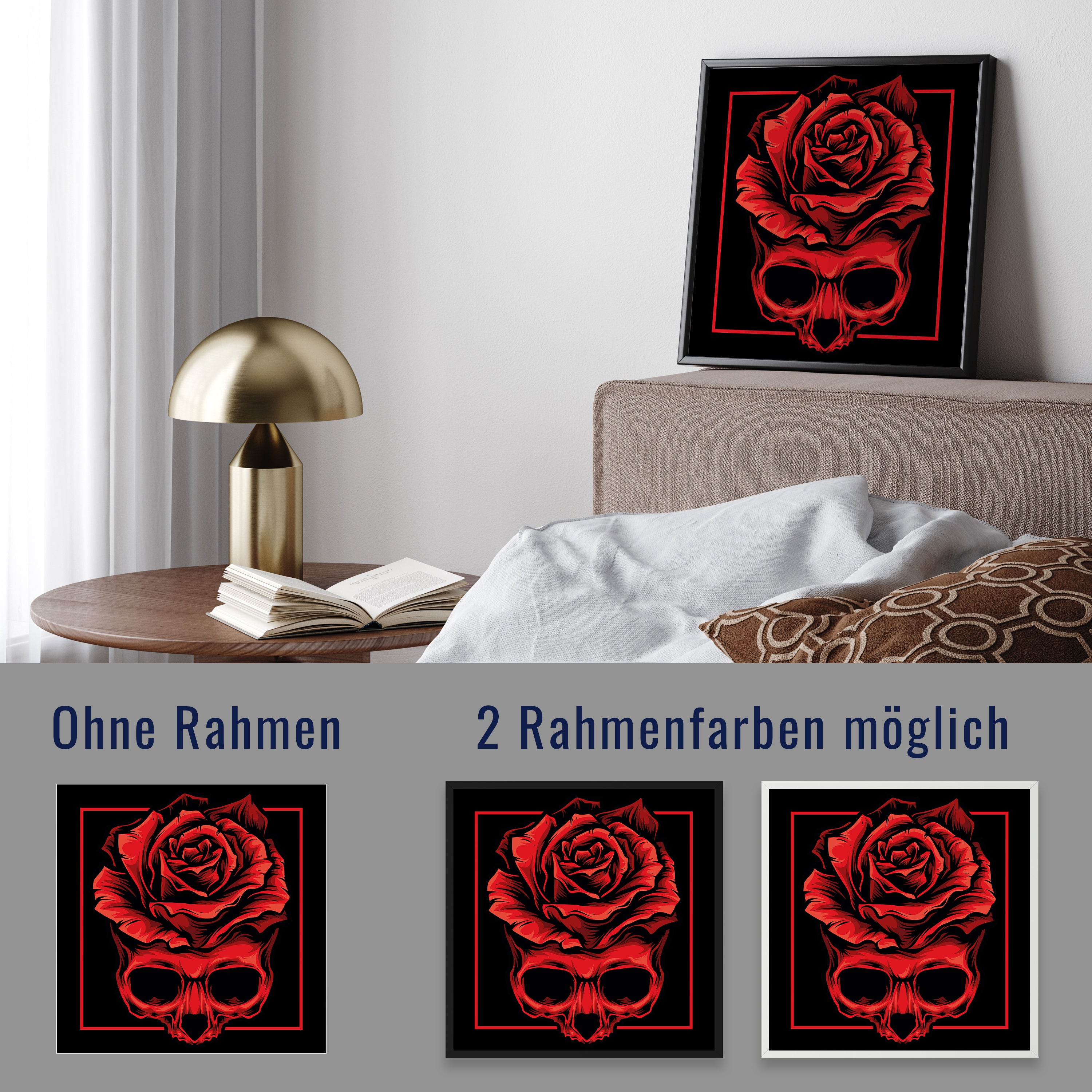 wandmotiv24 Poster, Poster - Totenkopf - M0129 - Bild 4