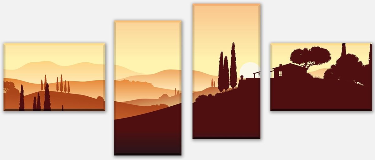 Leinwandbild Mehrteiler Italienische Landschaft Natur M0177