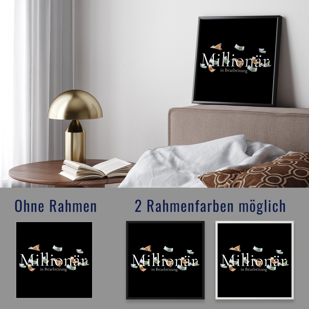 wandmotiv24 Poster, Poster - Millionär, Spruch, Motivation - M0209 - Bild 4