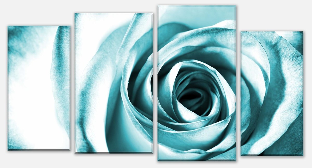 Leinwandbild Mehrteiler Blaue Rose Blüte M0227