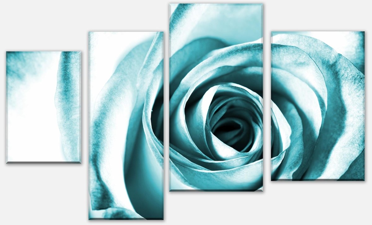 Leinwandbild Mehrteiler Blaue Rose Blüte M0227