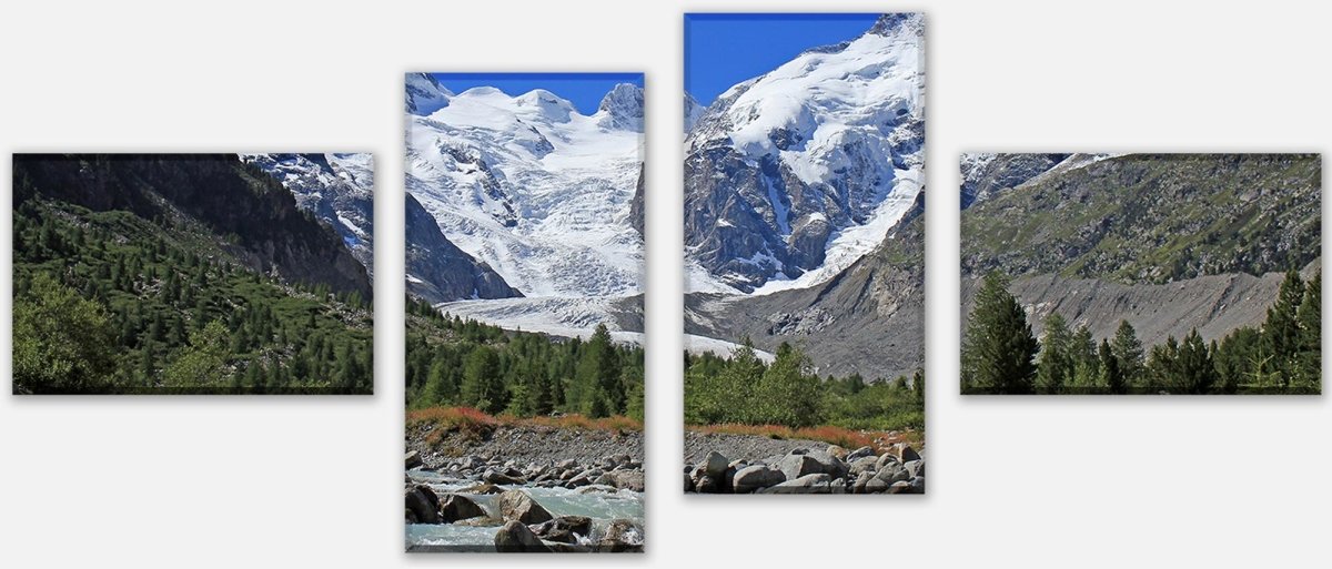 Leinwandbild Mehrteiler Morteratsch Gletscher Alpen M0236