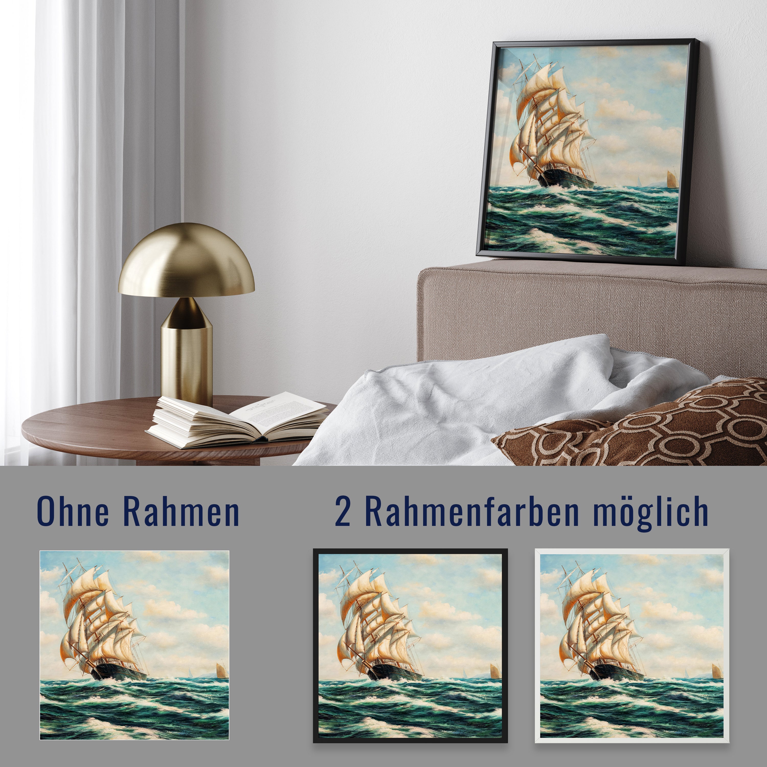 wandmotiv24 Poster, Poster - Malerei, Boot, Meer - M0239 - Bild 4