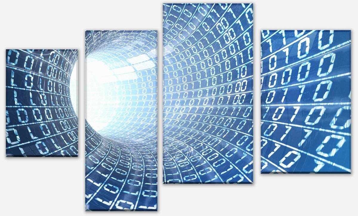 Leinwandbild Mehrteiler Datentunnel Internet M0243