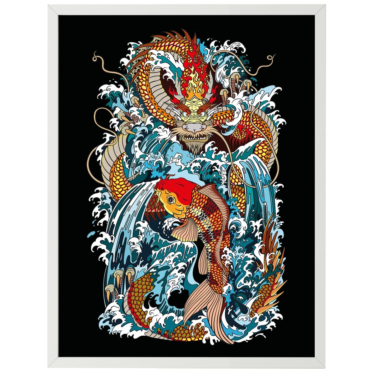 wandmotiv24 Poster, Poster - Drache, Fisch, Japan - M0246 - Bild 1