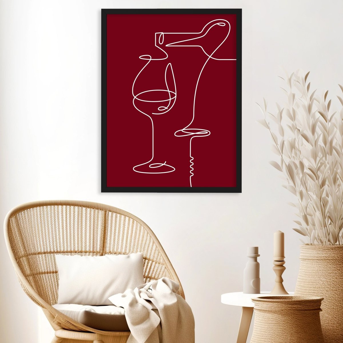 wandmotiv24 Poster, Poster - Minimalismus, Wein, Korkenzieher - M0268 - Bild 3