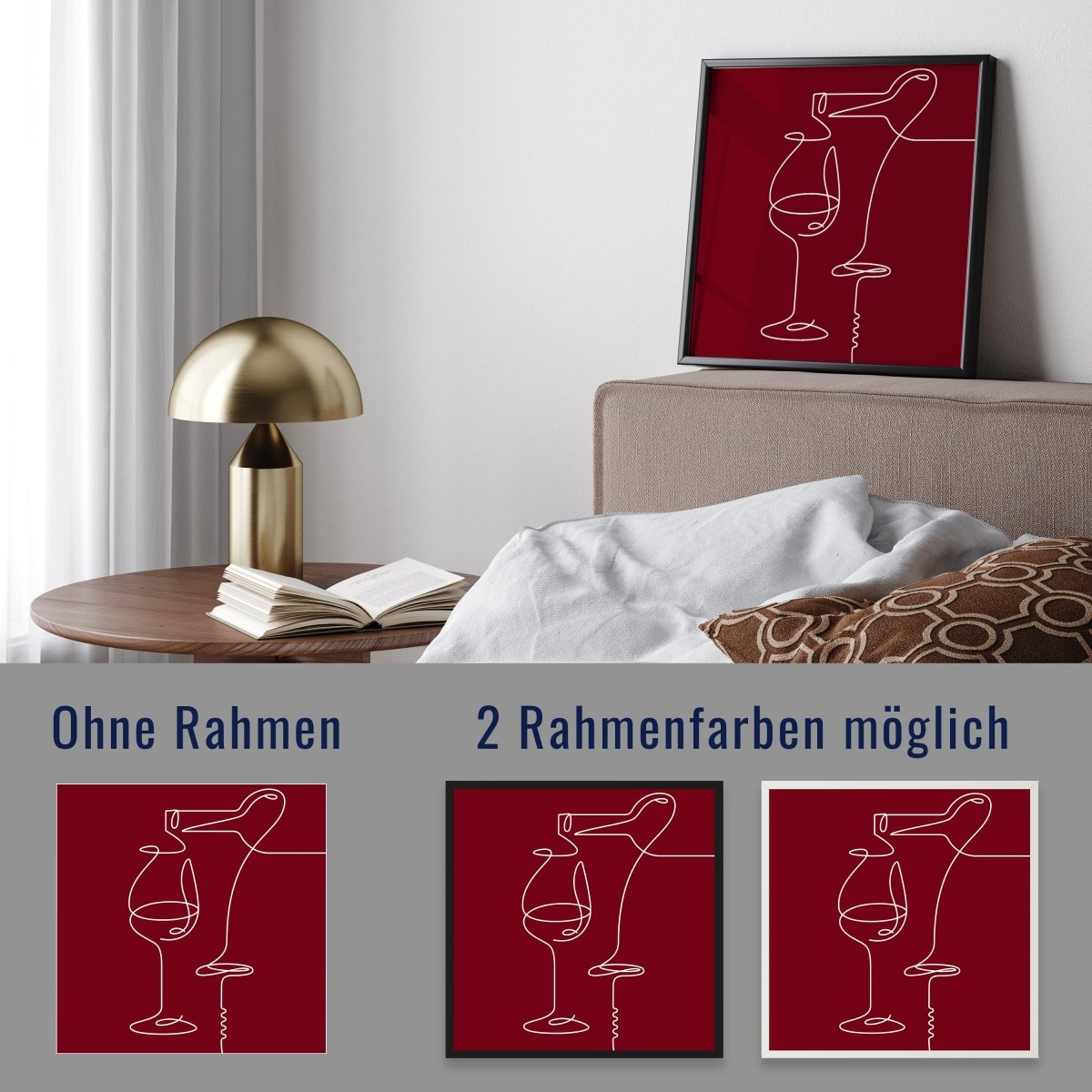 wandmotiv24 Poster, Poster - Minimalismus, Wein, Korkenzieher - M0268 - Bild 4