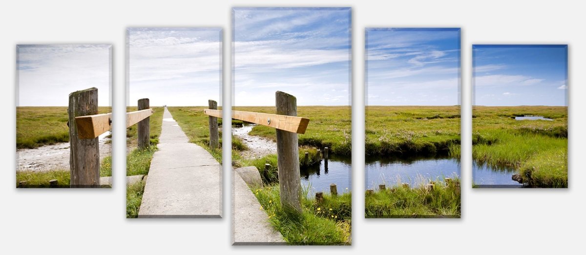 Leinwandbild Mehrteiler Salzwiesen Nordsee M0285 entdecken - Bild 1