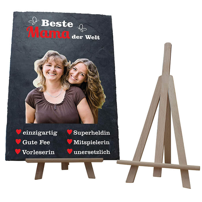 Schiefertafel mit Staffelei Beste Mama M0297 - Bild 3