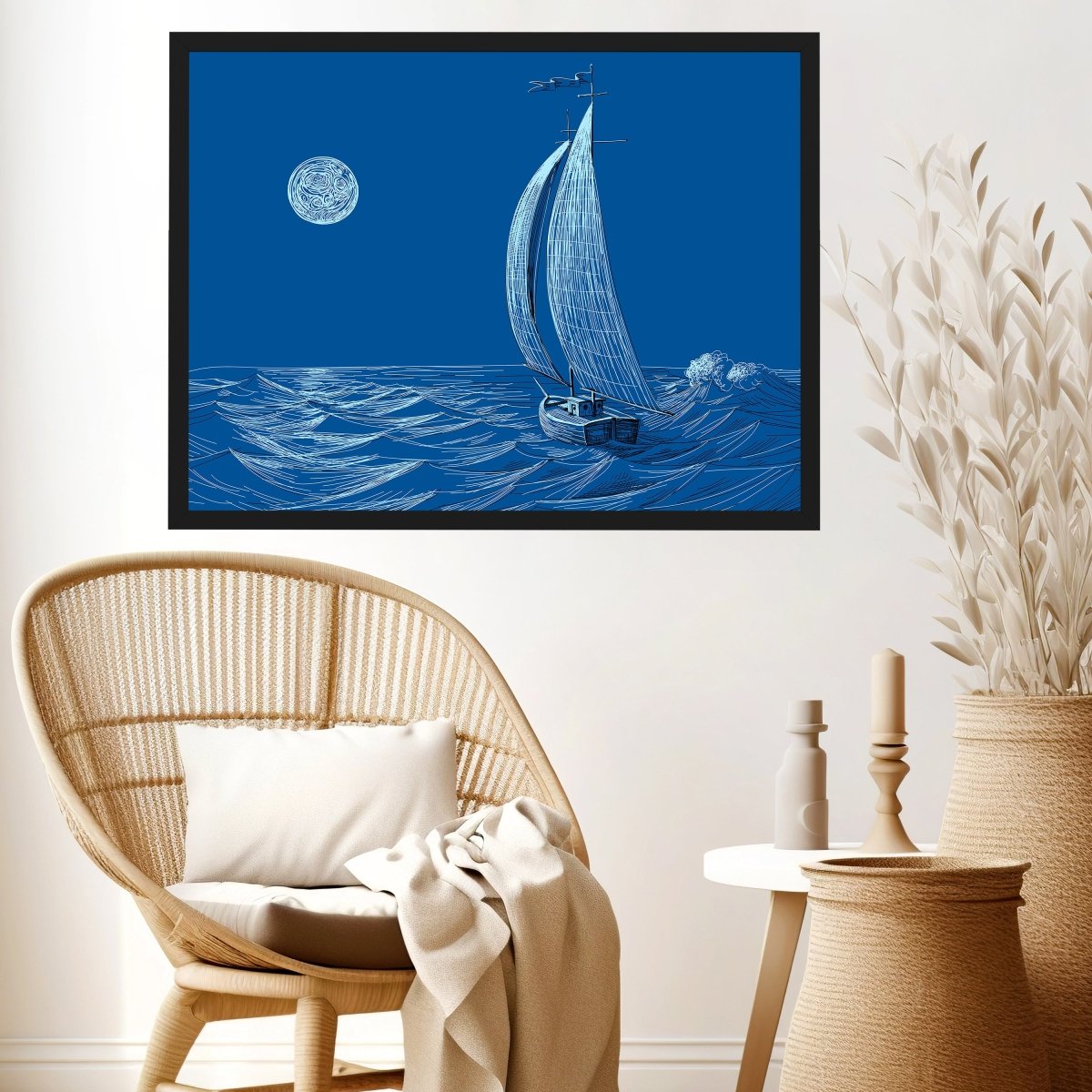 wandmotiv24 Poster, Poster - Meer, Boot, Mond - M0298 - Bild 3