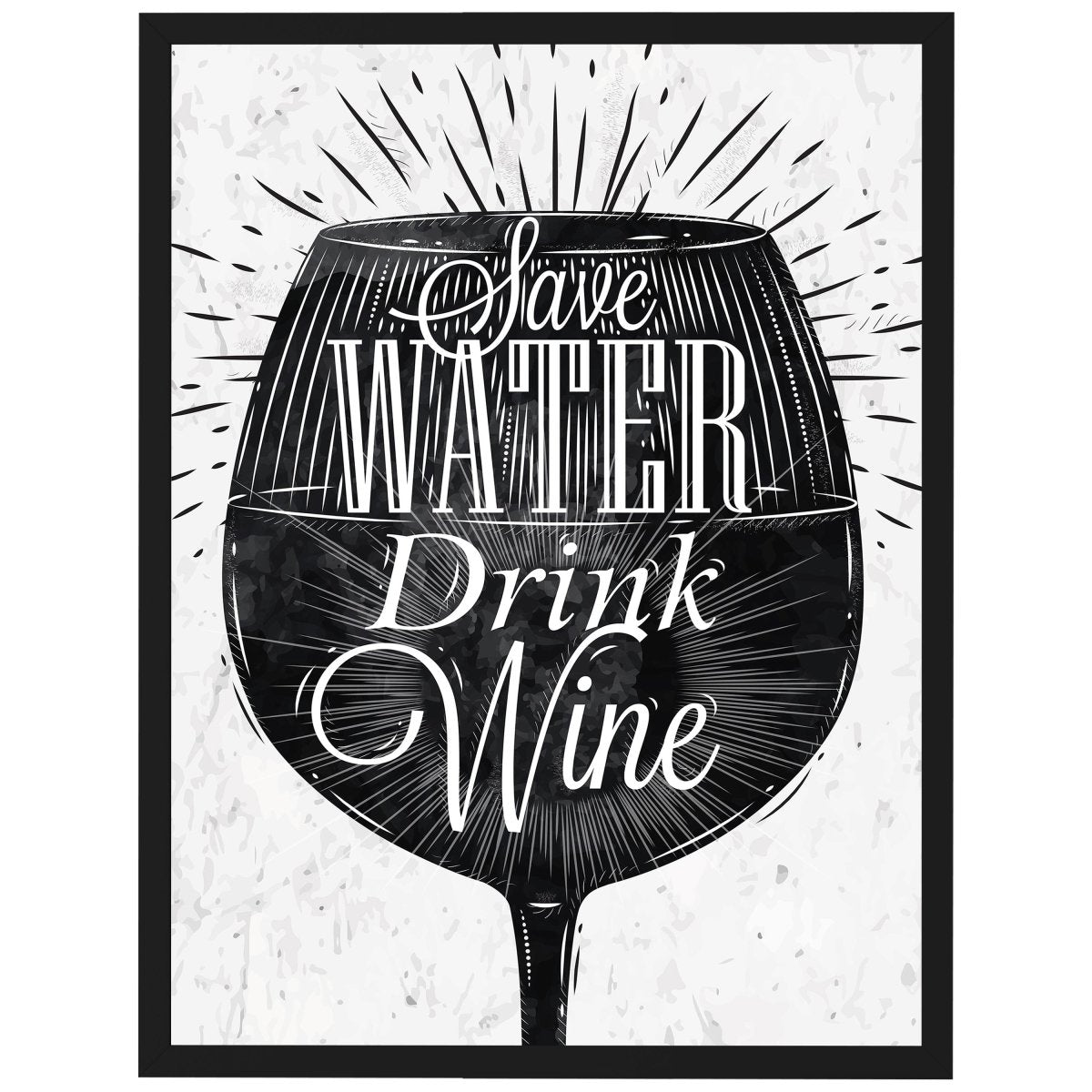 wandmotiv24 Poster, Poster - Spruch, Wein, Wasser, Glas - M0301 - Bild 1