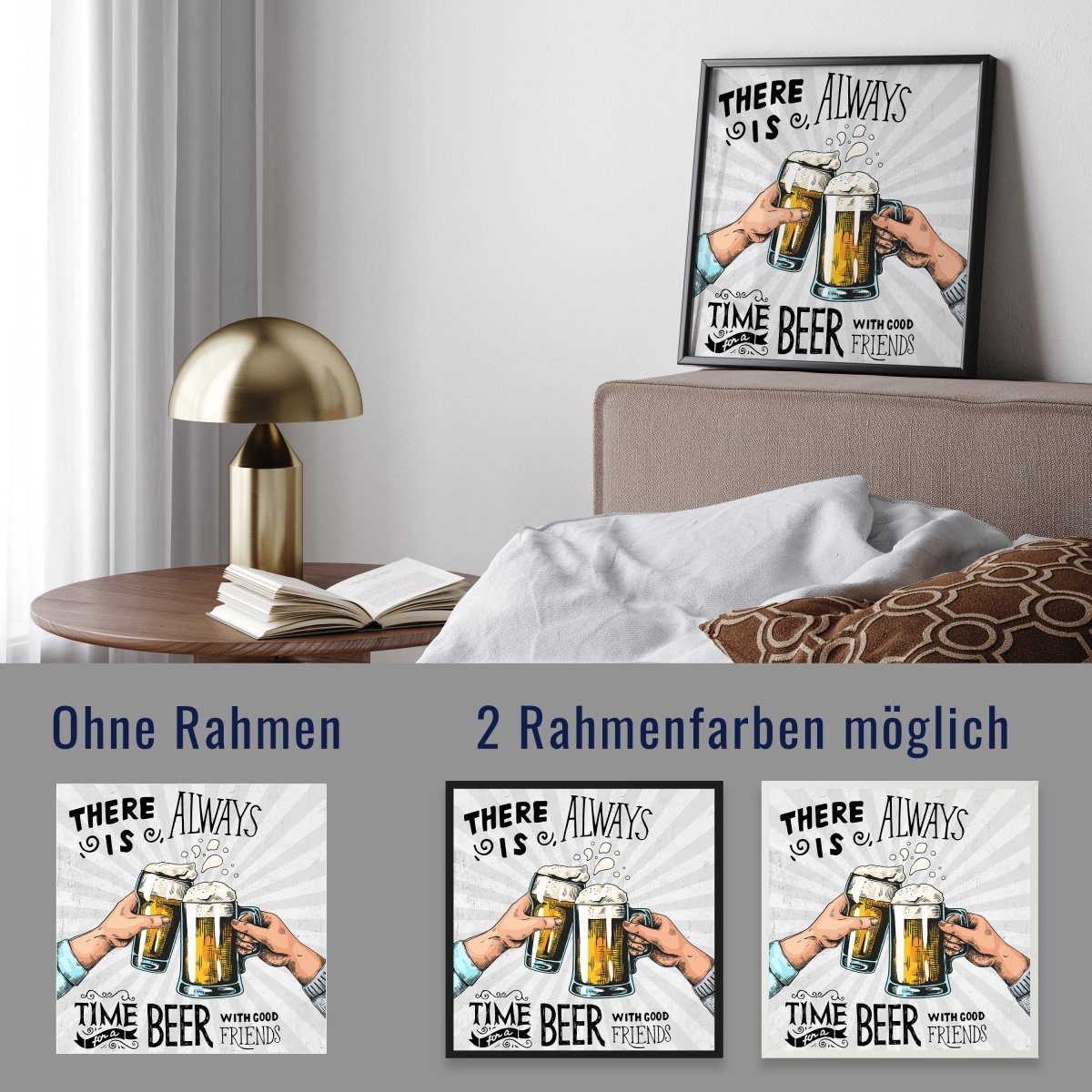 wandmotiv24 Poster, Poster - Spruch, Bier, Freunde - M0309 - Bild 4