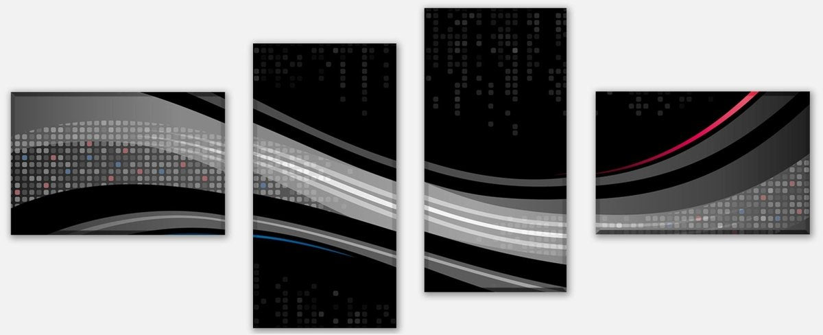 Leinwandbild Mehrteiler Black Waves M0319