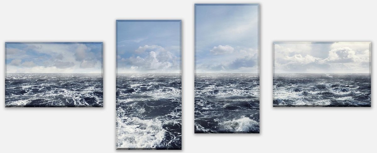 Leinwandbild Mehrteiler Schäumende See M0336