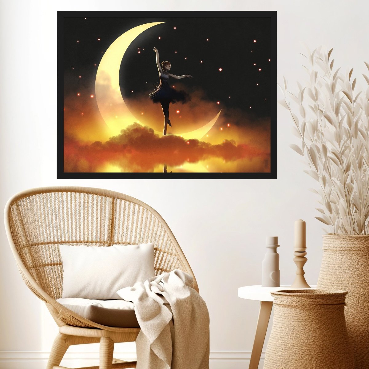 wandmotiv24 Poster, Poster - Kunst, Mond, Tänzerin, Sterne - M0346 - Bild 3