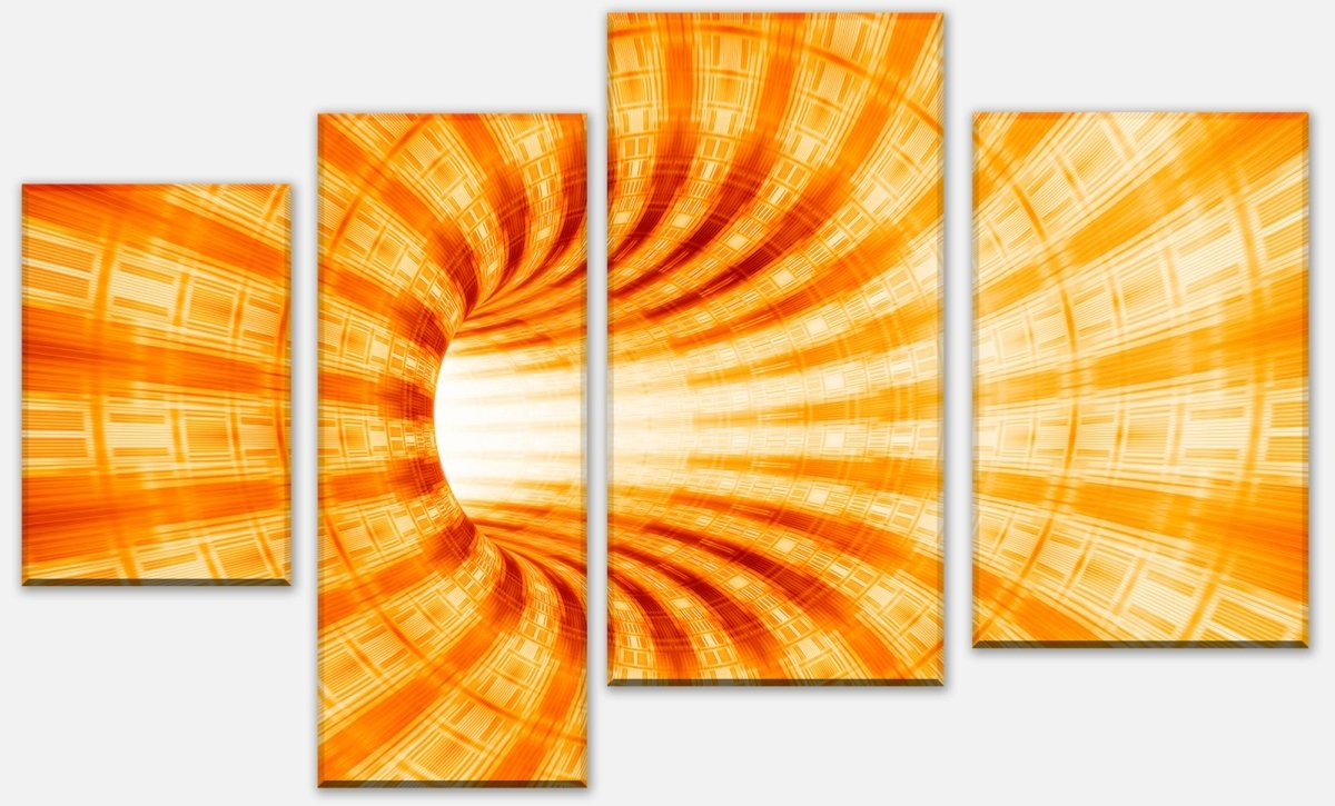 Leinwandbild Mehrteiler Gelber Tunnel M0351