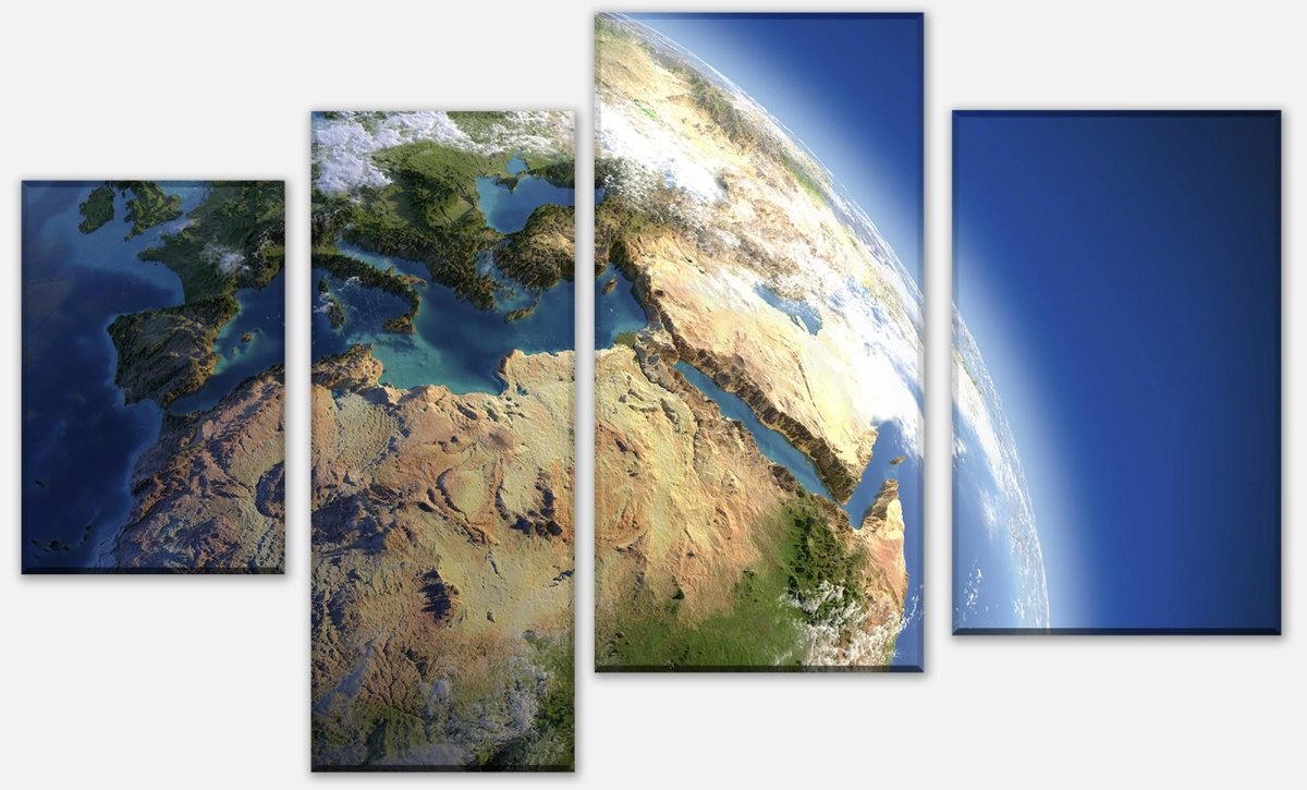 Leinwandbild Mehrteiler Blauer Planet M0361