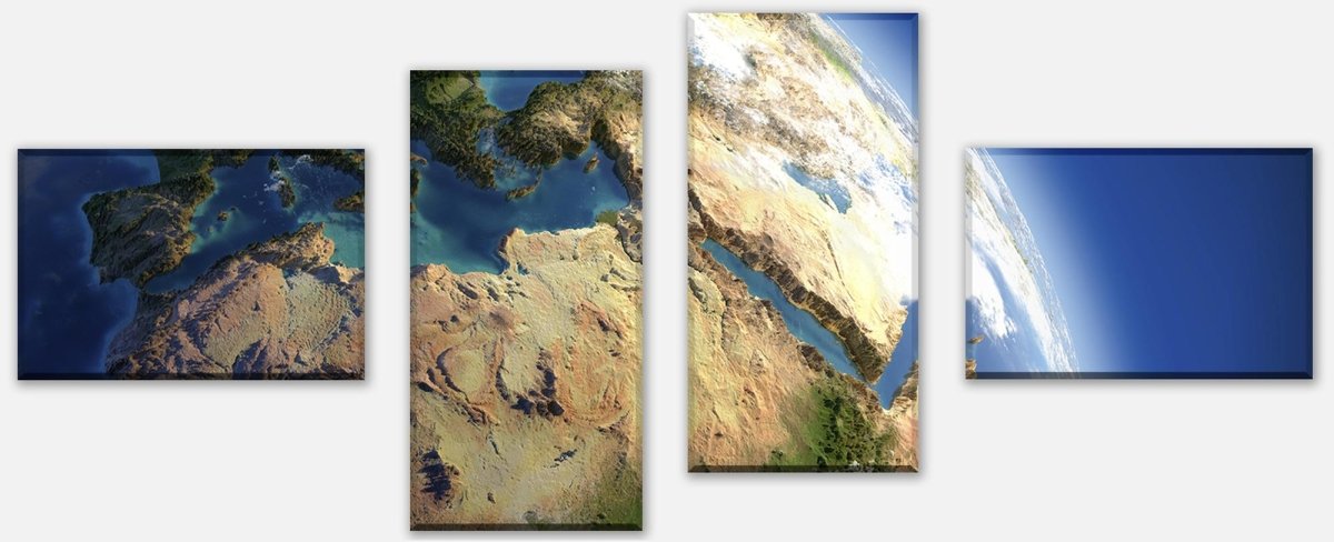 Leinwandbild Mehrteiler Blauer Planet M0361