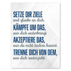 Leinwandbild Motivation, Hochformat, setze dir Ziele, Weiß, Blau M0373