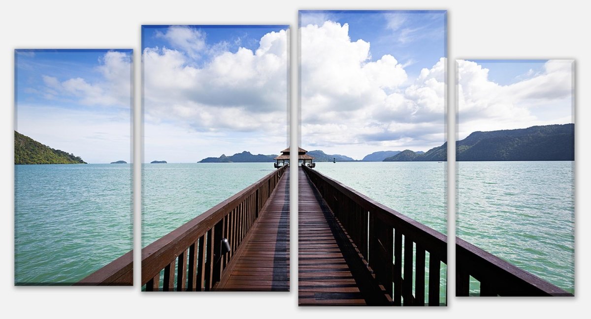 Leinwandbild Mehrteiler Hölzerner Steg M0395