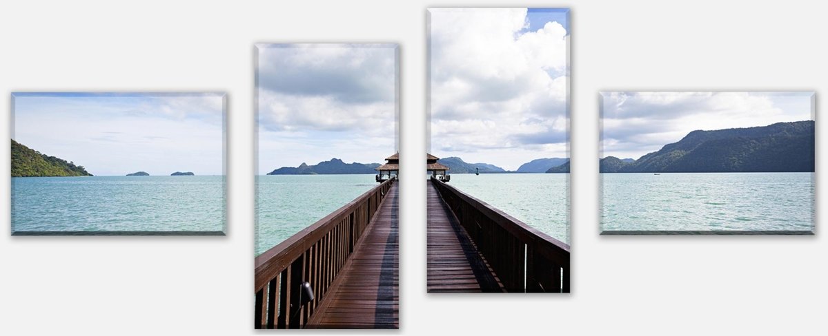 Leinwandbild Mehrteiler Hölzerner Steg M0395