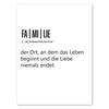 Leinwandbild Familie, Hochformat, Wortdefinition, Familien, Sprache, Leben, Liebe M0422