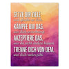 Leinwandbild Motivation, Hochformat, setze dir Ziele, Lila, Orange, Struktur M0438