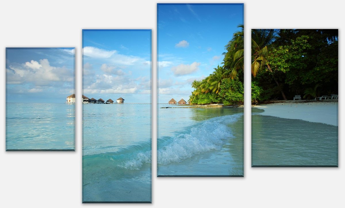 Leinwandbild Mehrteiler Maledivenstrand M0453