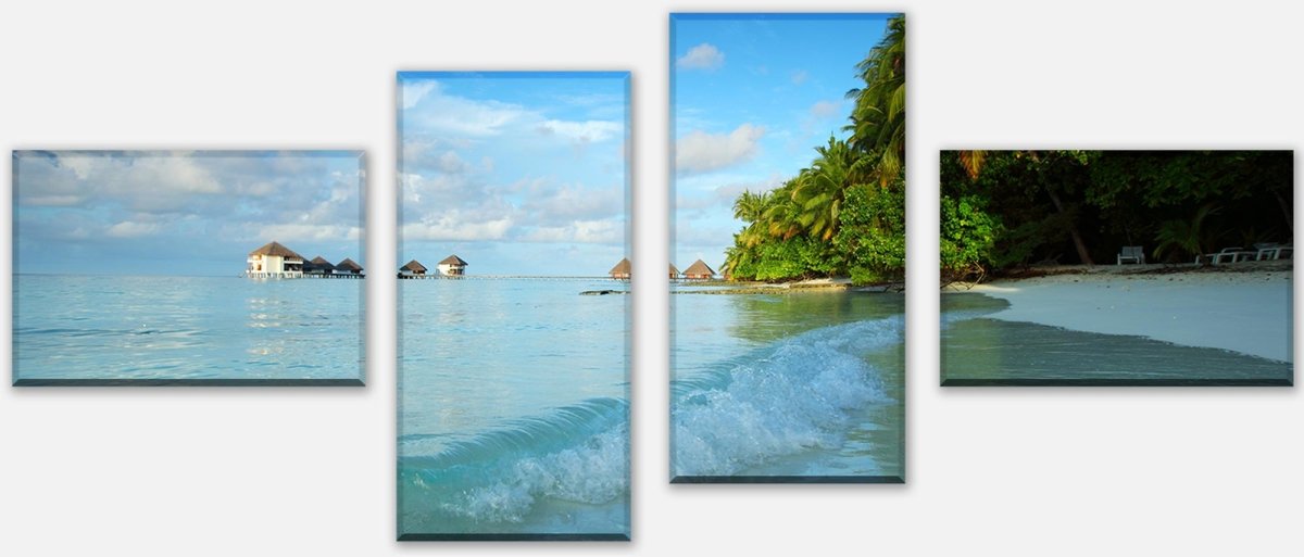 Leinwandbild Mehrteiler Maledivenstrand M0453