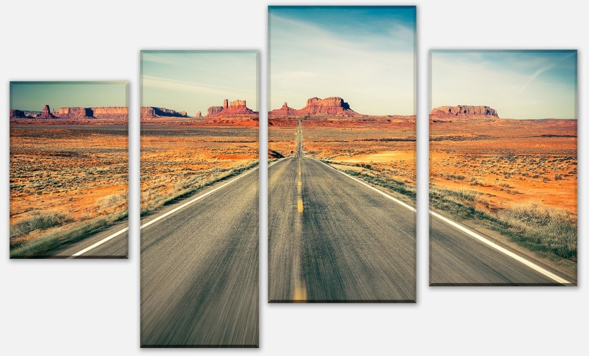 Leinwandbild Mehrteiler Highway Monument Valley M0457