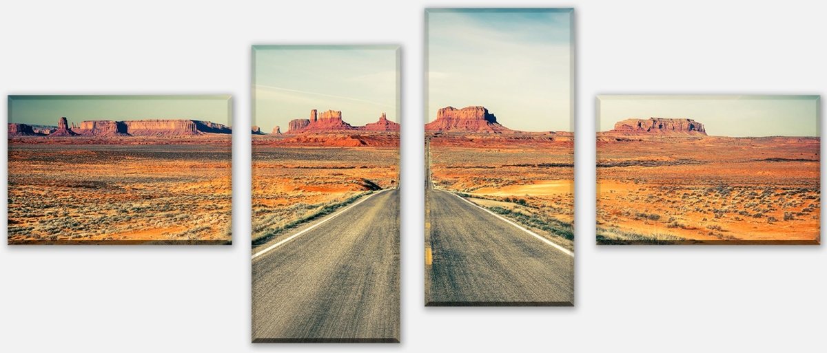 Leinwandbild Mehrteiler Highway Monument Valley M0457
