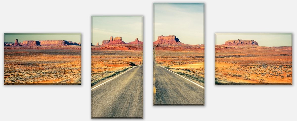 Leinwandbild Mehrteiler Highway Monument Valley M0457