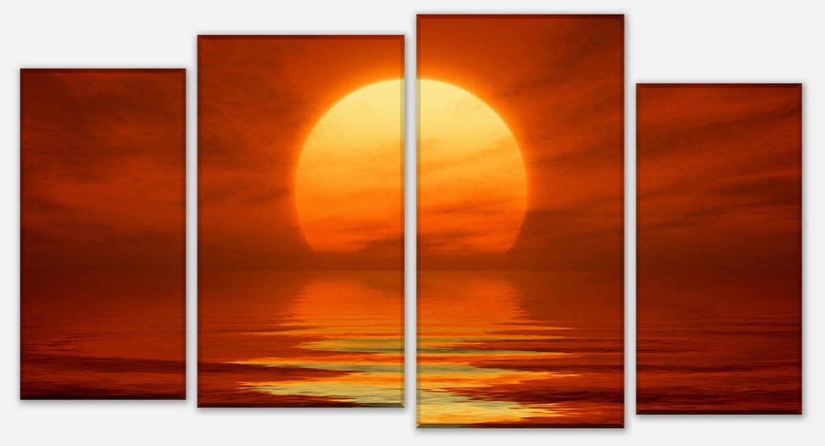 Leinwandbild Mehrteiler Roter Sonnenuntergang M0459
