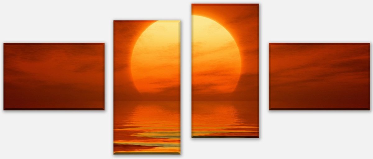 Leinwandbild Mehrteiler Roter Sonnenuntergang M0459