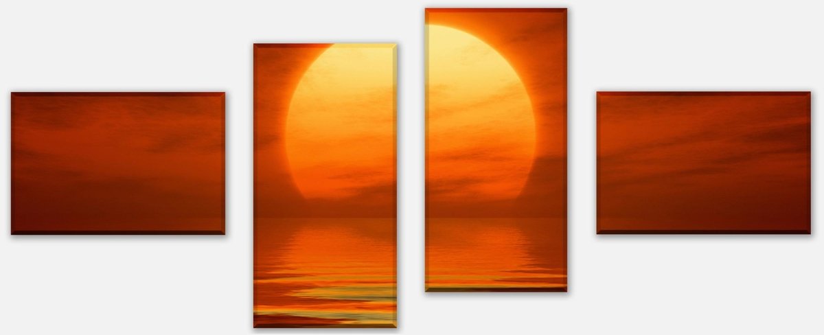 Leinwandbild Mehrteiler Roter Sonnenuntergang M0459