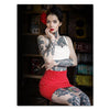 Leinwandbild Models, Hochformat, Tattoos, Frau, Model, Pin up, Vintage, Kunst M0476