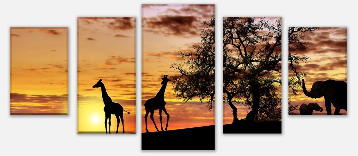Leinwandbild Mehrteiler Tiere im Abendrot M0518 entdecken - Bild 1