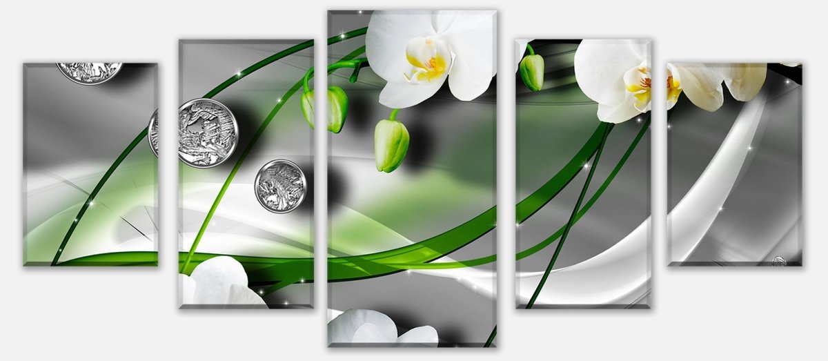 Leinwandbild Mehrteiler Diamant Lilie grün M0533 entdecken - Bild 1