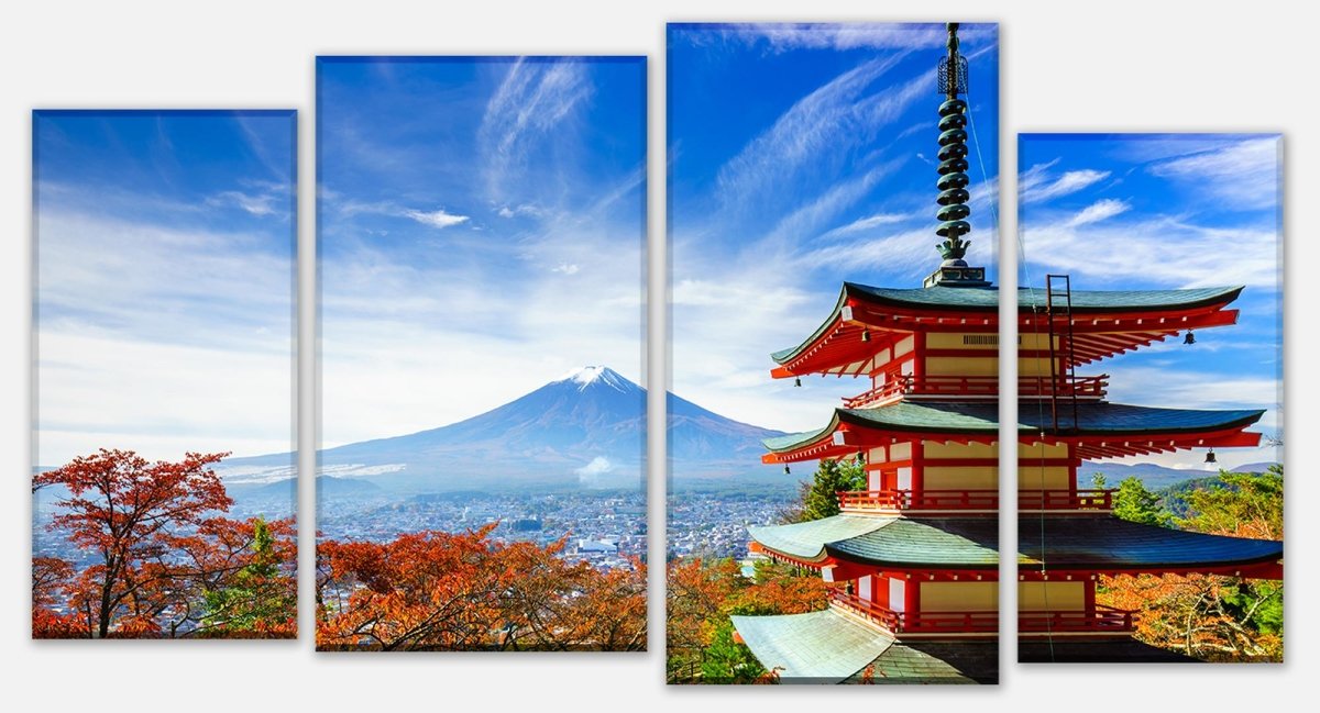 Leinwandbild Mehrteiler Mount Fuji-Chureito Pagoda M0552