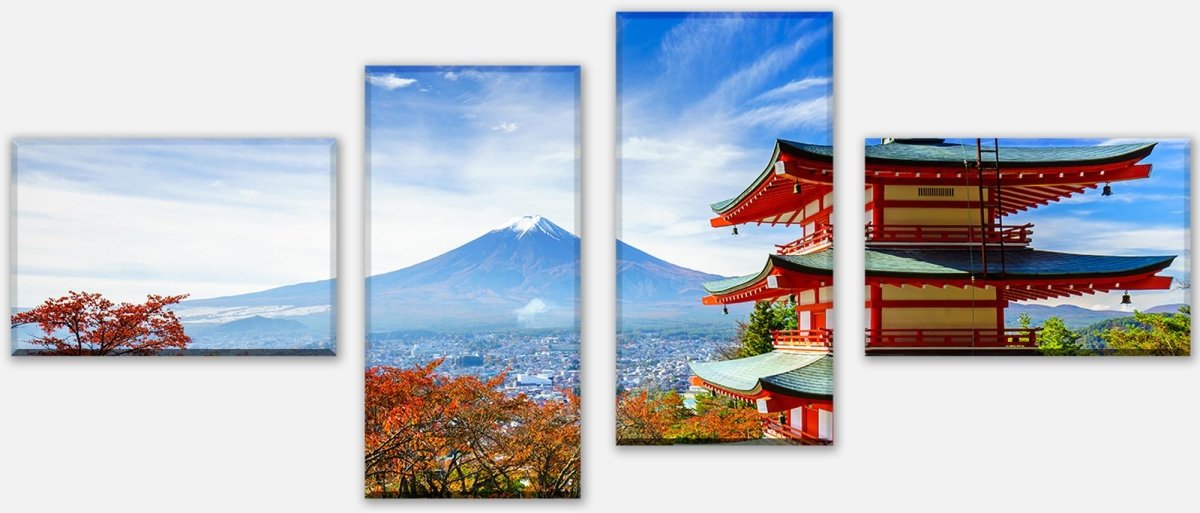 Leinwandbild Mehrteiler Mount Fuji-Chureito Pagoda M0552