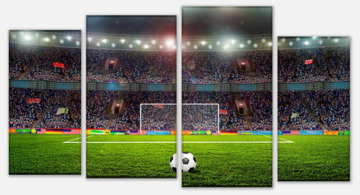 Leinwandbild Mehrteiler Fußballfeld M0557