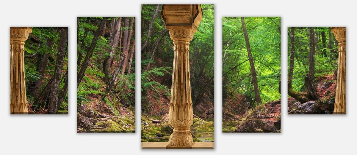 Leinwandbild Mehrteiler Säulen ein Bach im Wald M0598 entdecken - Bild 1