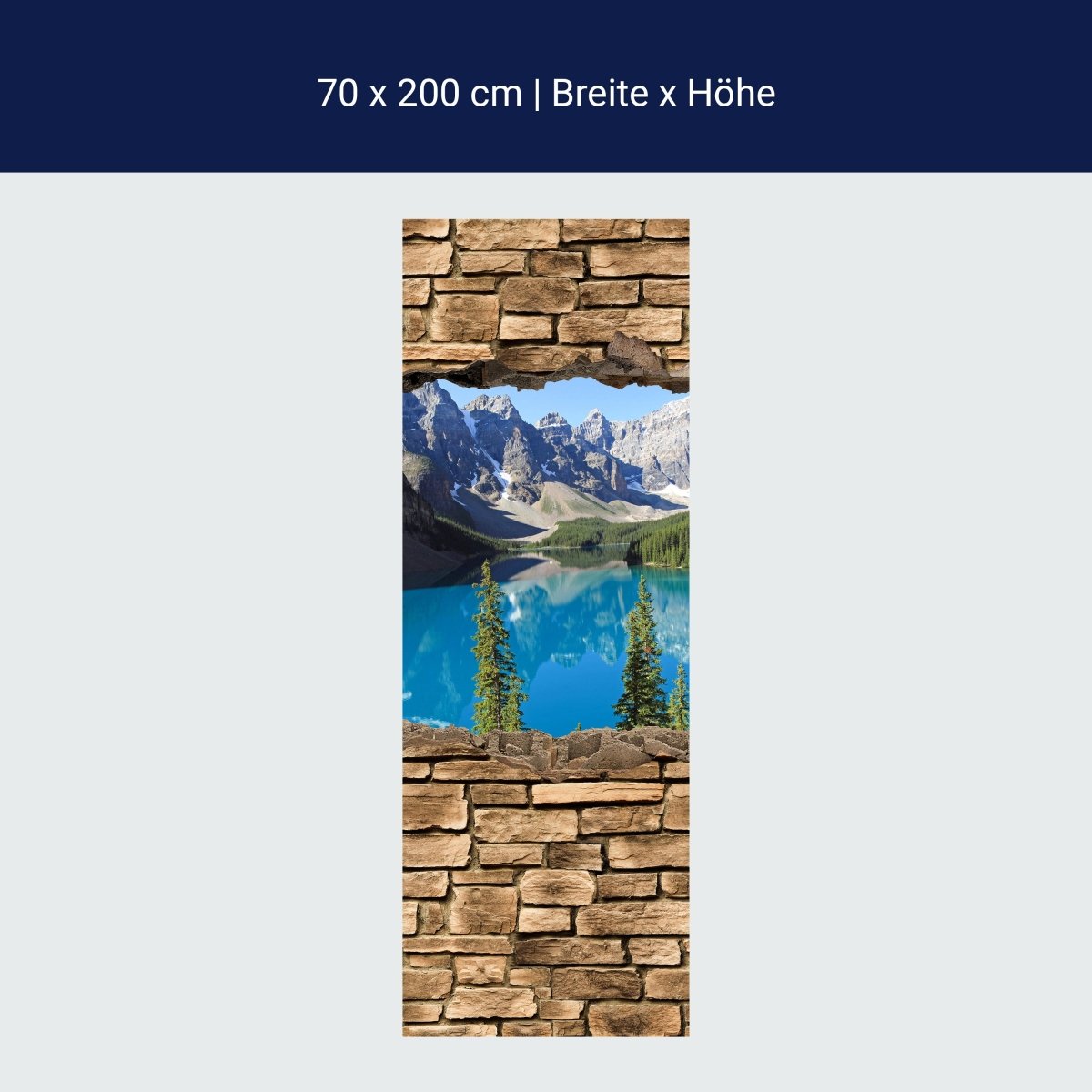 Duschwand 3D Moraine Lake Kanada - Steinmauer M0650