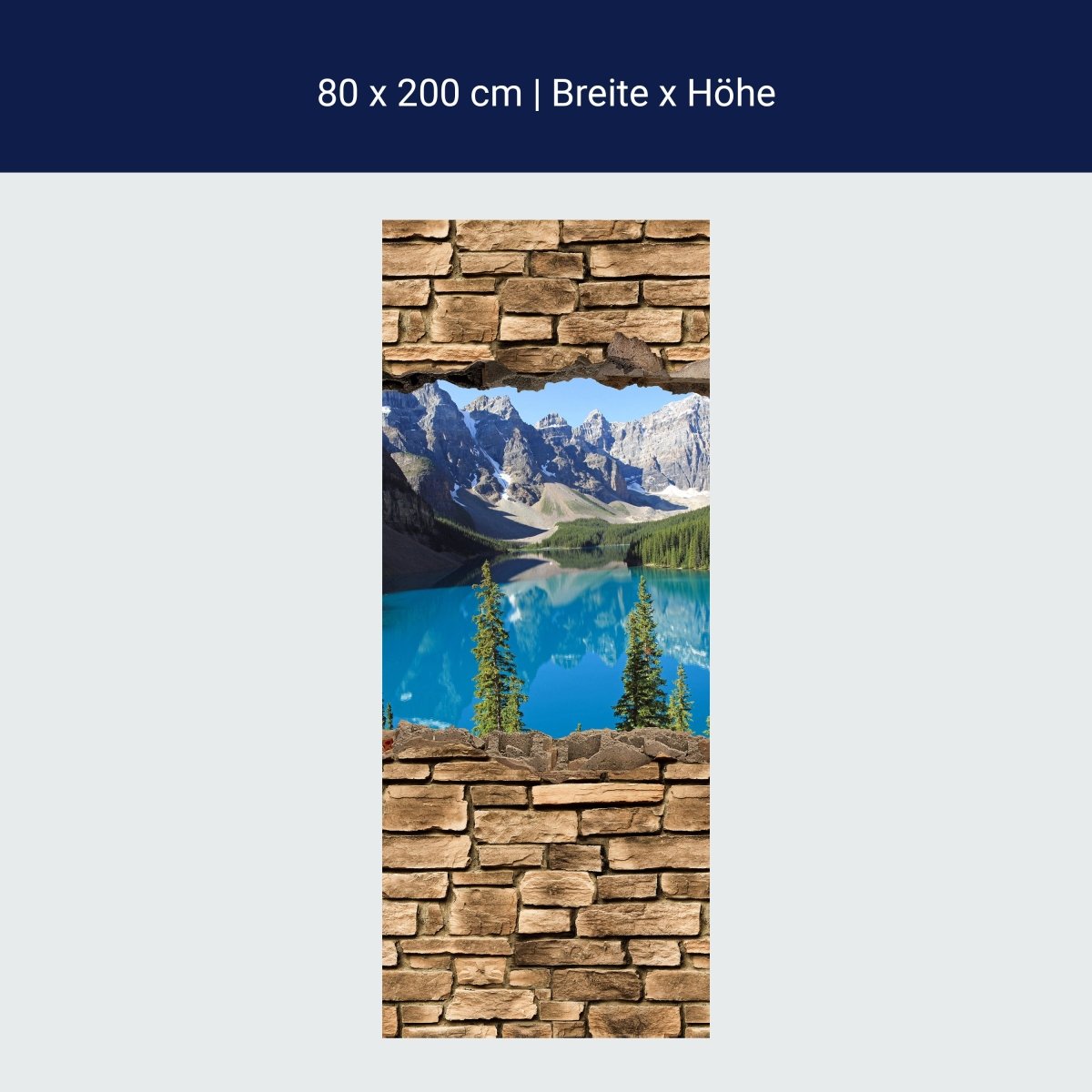 Duschwand 3D Moraine Lake Kanada - Steinmauer M0650