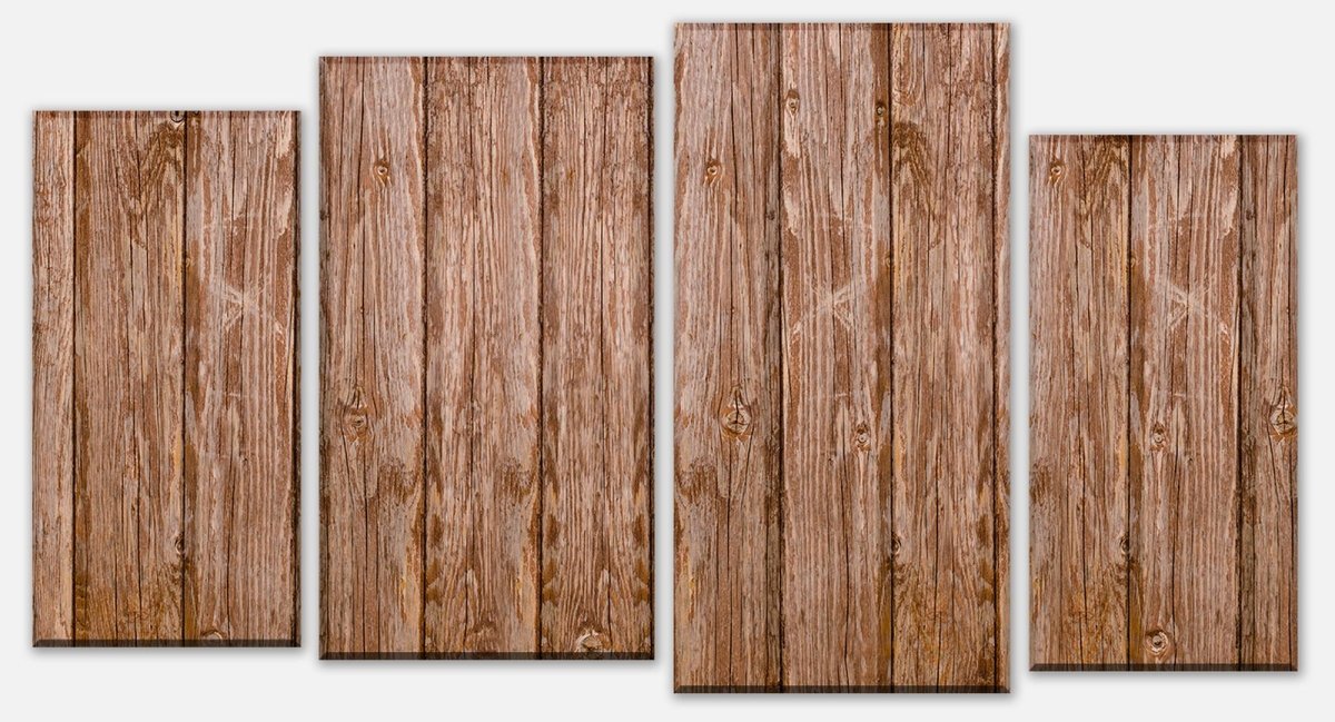 Leinwandbild Mehrteiler Holzwand M0689