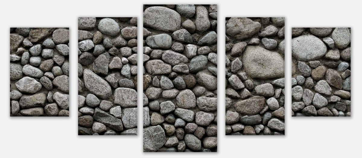 Leinwandbild Mehrteiler Runder Natursteinmauer M0708 entdecken - Bild 1