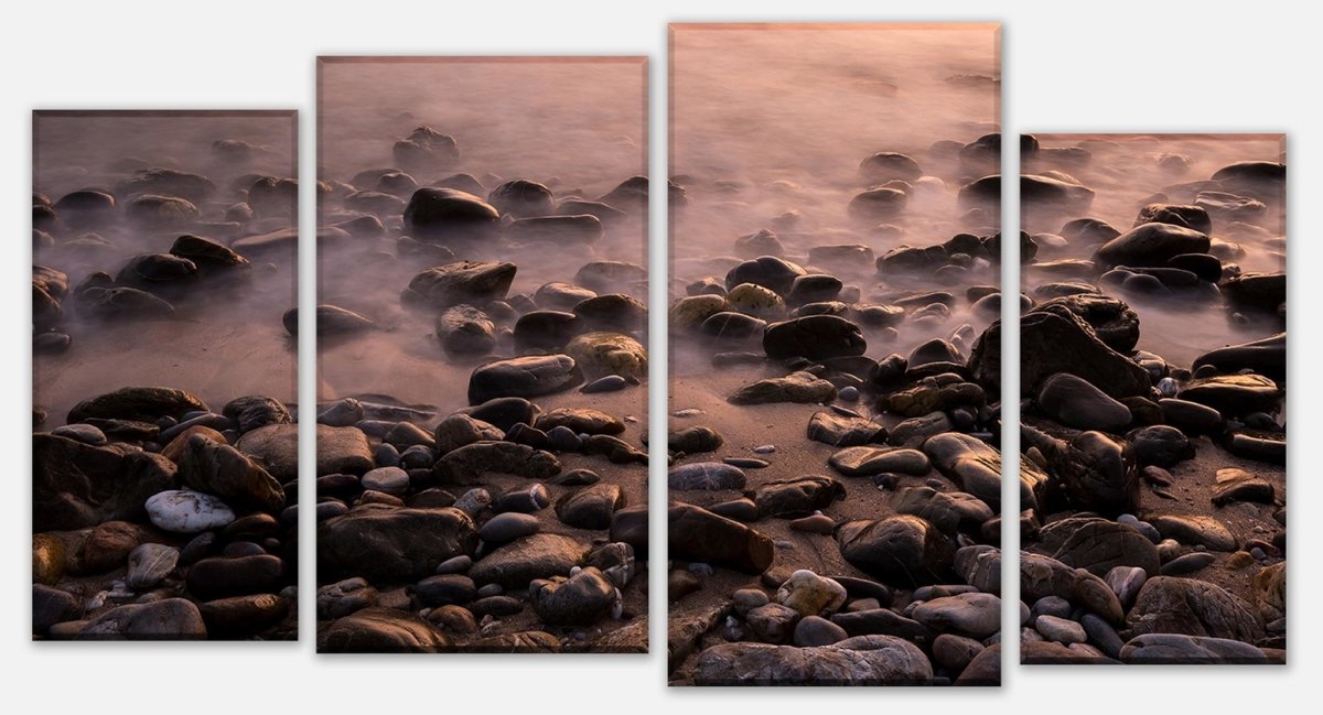 Leinwandbild Mehrteiler Steine und Nebelwasser M0710