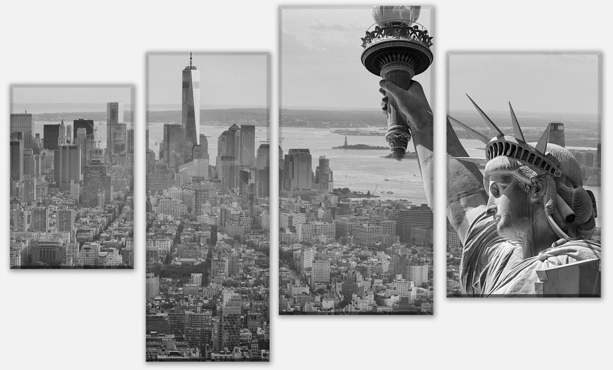 Leinwandbild Mehrteiler Manhattan Liberty Statue M0727