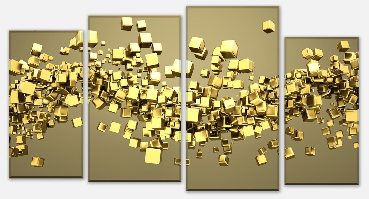 Leinwandbild Mehrteiler Golden Cubes Hintergrund M0765